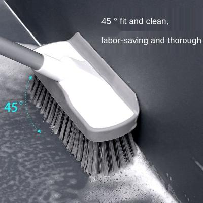 China Sustainable Floor Scrub Brush with Long Handle -50” Stiff Brush and 2 in 1 Scrape Tub and Tile Brush for Cleaning Bathroom for sale