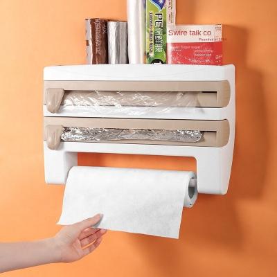 China Sustainable Wall Mounted Paper Towels Rolls Holder Aluminum Foil Cling Film Cutter Dispenser| Tear made with an easy hand for sale