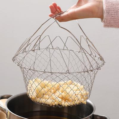 China Viable Oil Sieve Grid Frying Basket Frying Net Mesh Basket Oil Mesh Sieve Spider Filter Sieve For Fried Food Away for sale