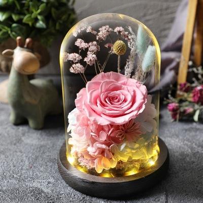 China Real Romantic Preserved Flower Preserved Roses Glass Domes of Ecuador Eternal Rose Heads Wholesale (Pink, Red, Blue, Black, Gold. White) for sale