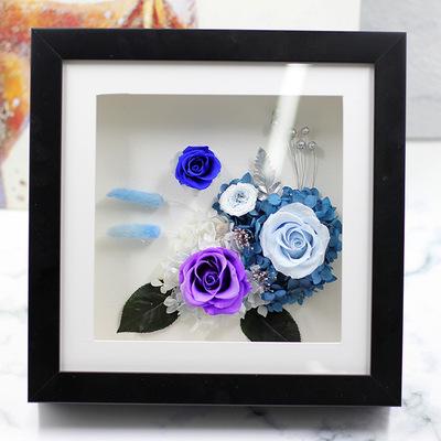 China Wholesale High Quality Custom Made Durable Preserved Valentine Christmas Gift Flower Preserved Rose Photo Shadow Box Frame Fresh for sale