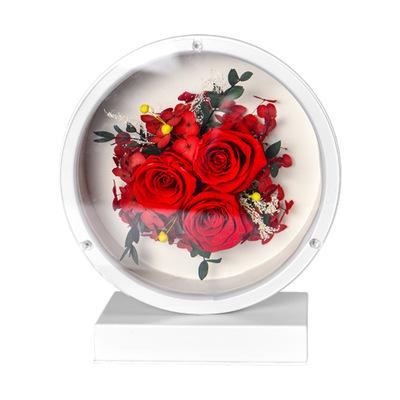 China Durable Creative Gift Preserved INS Preserved Flower Bed Lamp for Christmas, Birthday, Valentine's Day, Small Gift for sale