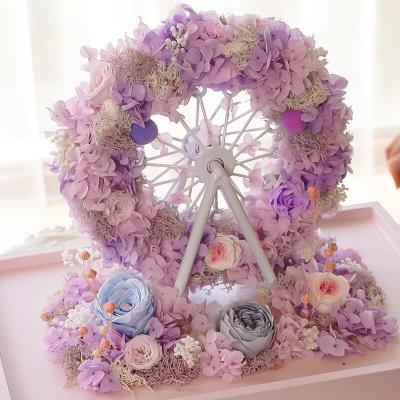 China INS Durable Preserved Preserved Flower with Ferris Wheel for Christmas, Birthday, Valentine's Day, Small Gift for sale