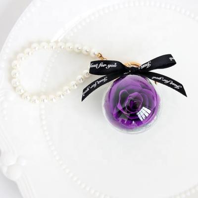 China Ideal pendant accessories for your keys preserved flower bag charm valentines days gift for sale