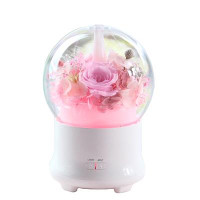 China Those bloom beautiful and creative humidifier preserved flower humidifier with light for home and office use 10*18CM for sale