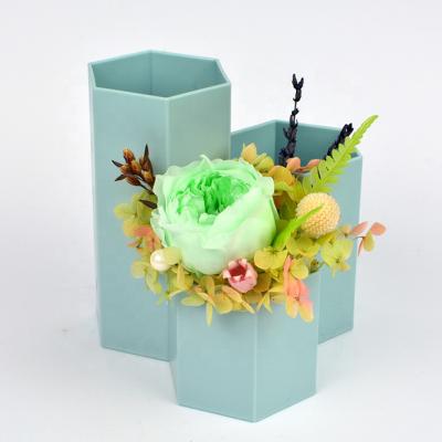 China Best Creative Desktop Container Storage Brush Jar Pen Holder Preserved Flower Rose Decoration 12*12*12 for sale