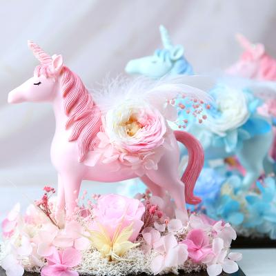 China Flower Eternal Unicorn Christmas Valentine's Day Creative Gifts To Teachers Gifts Yunnan Wholesale 11*15*16cm for sale