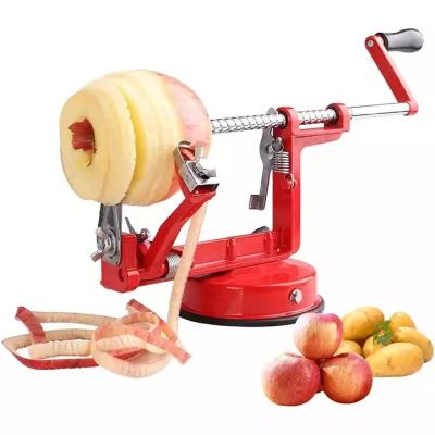 China Viable Apple Peeler 3 in 1 Hand Crank Operated Fruit Cutter Stainless Steel Core Slice Peeler Slicing Tools Kitchen Potato Slicer Hollow Puncher for sale