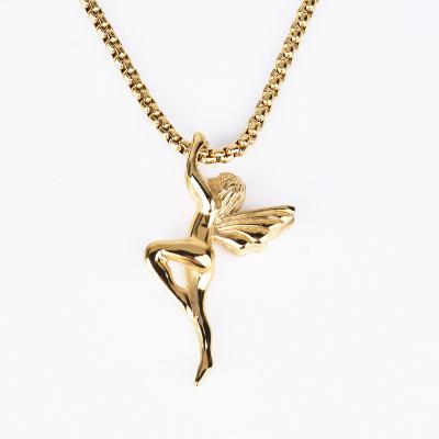 China CLASSIC Gold Plated Stainless Steel Fashion Gold Angel Pendant Necklace for sale