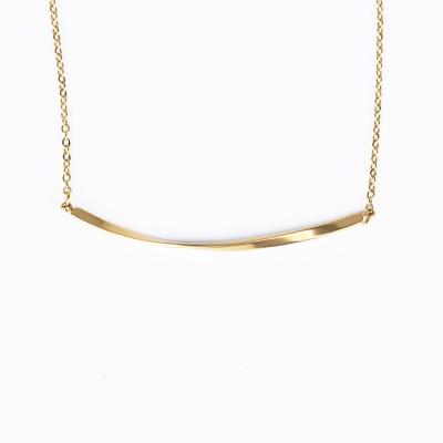 China Other Wholesale Fashion Stainless Steel Bar Necklace Customized Empty Twist Necklace With Gold Link Chain for sale