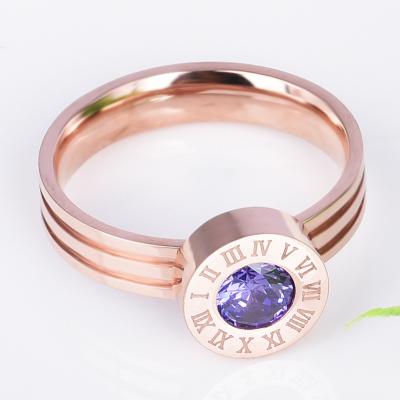 China Other High Quality Cubic Zirconia Roman Numeral Interchangeable Stainless Steel Ring for sale