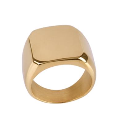 China Other Wholesale Custom High Polished Gold Plated Blank Seal Men Ring for sale