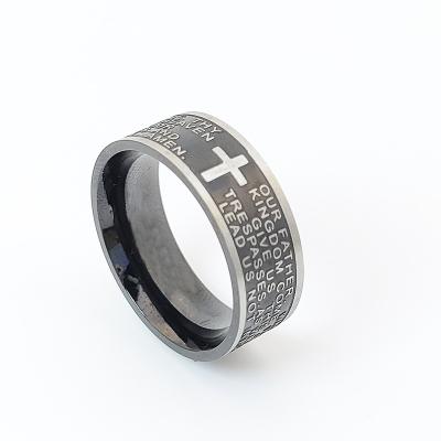 China FASHIONABLE High Quality Stainless Steel Religious Cross Ring For Men for sale