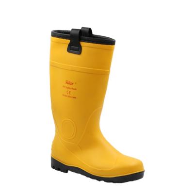 China Long Barrel Safety Mining Wellingtons Wellington Rain Waterproof Black Sweat-absorbent PVC Rubber Wellies For Construction for sale