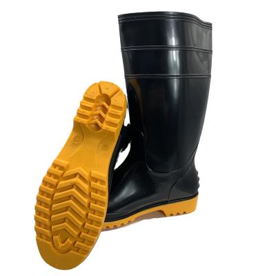 China Lightweight Fine Quality Safety PVC Black Durable Rubber Boots With CE Standard for sale