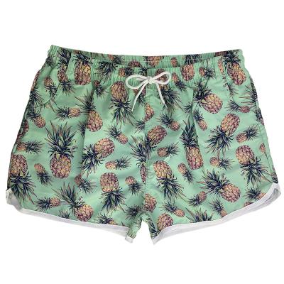 China Raincoat Custom Design Popular Casual Woman Panties Pineapple Printing Hawaiian Swimwear Beach Shorts Board Shorts Female Swimming Suit for sale