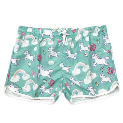 China Wholesale Custom Women's Swimming Trunks Beach Shorts Cartoon Print Panel QUICK DRY Shorts OEM Women's Shorts for sale