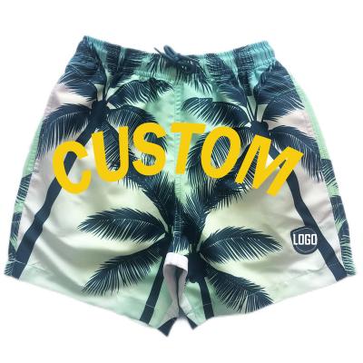 China Breathable Panel Summer Beach Short Palm Printed Custom Shorts Fashion Kids Swim Shorts OEM Quick Dry Boys Shorts for sale