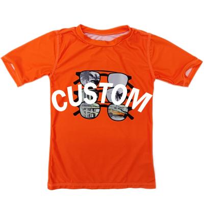 China Breathable Custom Beach Wear For Kids Swimming Suit T-shirt OEM Wholesale Quick Dry Casual Boys Surfing Top With Rash Guard for sale