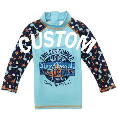 China Baby Boy Breathable Custom Swimwear Swimwear Quick Dry Beach Wear Rash Guard For Kids OEM Boys Surfing Top With Zipper for sale