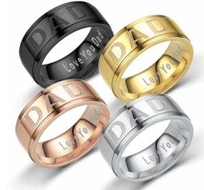 China Luxury Jewelry Ring Stainless Steel Ring Custom Made Titanium Steel Fashion Mens Father's Day Gift High Quality for sale