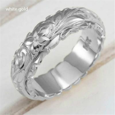 China High Quality Vintage Luxurious Punk Custom Gold Plated Engraved Rosette Round Ring for sale