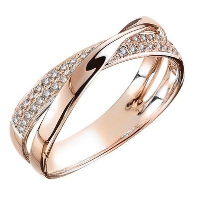 China High quality Valentine's Day gift luxury personality x-shaped two-tone wedding couple rings for sale