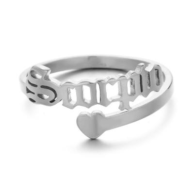 China YOHAPP Heart Zodiac Sign Rings Vintage Jewelry Cavity 18K Gold Silver Plated Stainless Steel Delicacy Ring for sale