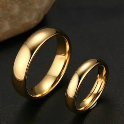 China Simple Style Ring Jewelry 1Pcs 18K Gold Wedding Engagement Luxury Casual/Sporty Female Couples Ring Male 6mm 4mm for sale