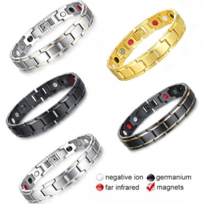 China Durable Dismountable Magnetic Therapy Bracelet Shape Men's And Women's Titanium Steel Health Care To Couple Magnetic Bracelet for sale