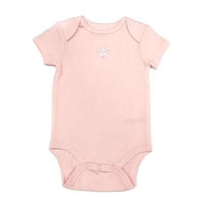 Cina Manica corta Lunghezza cm Rosa di cotone morbido a maglia Collo rotondo Buttone di baby romper in vendita