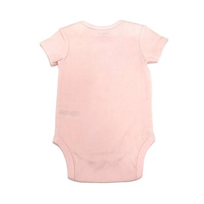 China Unisex Breathable Pink Knitted 100% Cotton Short Sleeve Bodysuit for Infants Toddlers for sale