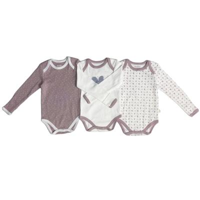 Chine Été 2022 100% coton biologique Body-suit à boutons cassés Longues manches vêtements pour bébés à vendre