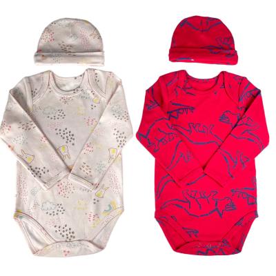 Chine Ensembles de vêtements en coton 100% unisexe pour bébés avec manches longues et bouton de chapeau fermé à vendre