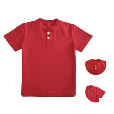 China Summer Boys Kids O-neck Red Cotton T-shirts Short-sleeved with Spandex / Cotton Blend for sale