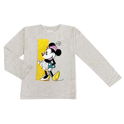 Chine 100% coton T-shirts pour enfants surdimensionnés Manches longues T-shirts pour filles avec col O-Neck à vendre