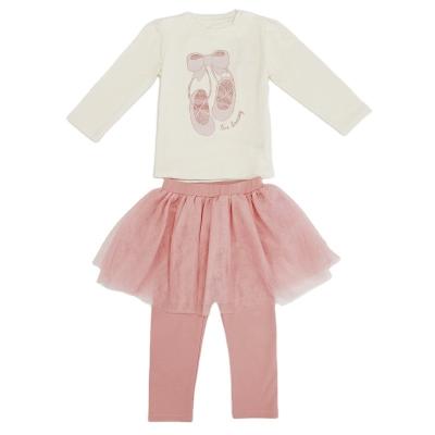 China Stylish and Comfortable 2pcs Baby Girl Clothing Set 100% Cotton for Outdoor Wear for sale