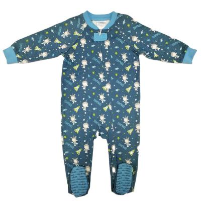 China Infants Toddlers Winter Full Print Cotton Footie Pajamas for Unisex Baby Sleepwear for sale