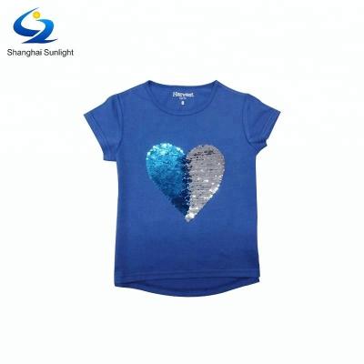 China Breathable Cloth Heart Pattern Cotton Girl T-Shirts for Girls' Comfort and Fashion for sale