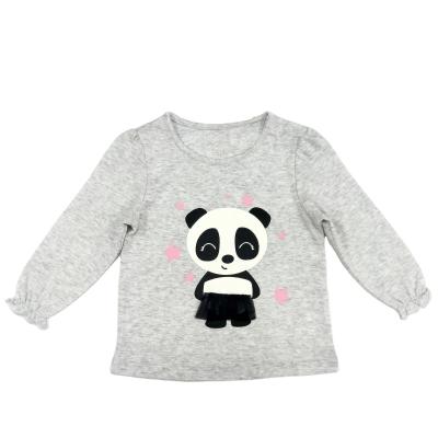 China Newborn Baby Girls Long Sleeve Tops in 100% Cotton Fabric with Round Neck Design for sale