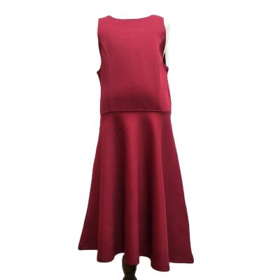 China Girls Party Wear Dresses Red Sleeveless Summer Dresses with Back Hollowed-Out Design for sale