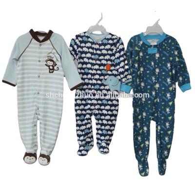 China Knitted Unisex Baby Footie Romper with Animal Patch Embroidery Snap or Zipper Opening for sale