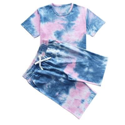 China Customize 100% Cotton Boys Clothing Set for Summer Soft Hand Feel Tie Dyed Pattern Type for sale