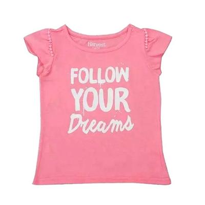 China Print Pattern Type O-neck 100% Cotton Baby T-shirts Girl Tops for Newborns in Summer for sale