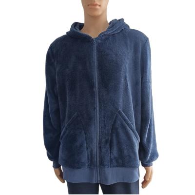 China Knitted Coral Velvet Hoodie For Men Hoody Jacket With Soft Hand Feel Warmth Zipper for sale