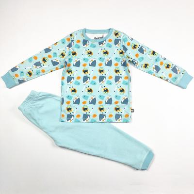 China Polyester / Cotton Kids Winter Night Pajamas Set with Long Sleeves in GARMENT DYED for sale