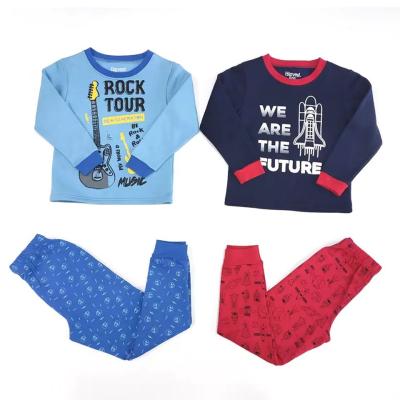 China Thermal Comfortable Soft Cartoon Printed 2 Piece Sets Kids Sleepwear Polyester Cotton Children Pajama for sale