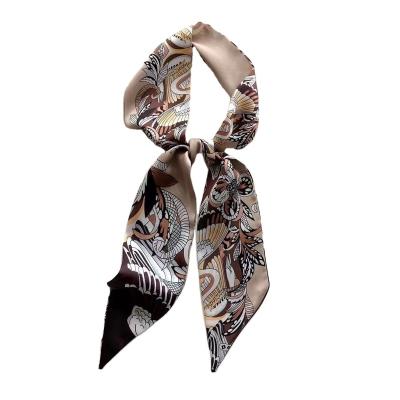 China 2022 means European and American design of luxury style new 7cm*120cm women ladies ribbon scarf bag strap silk hair band headband small for sale