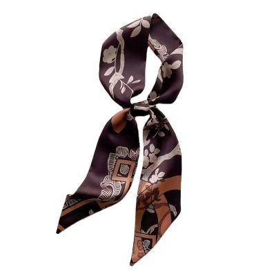 China 2022 means European and American design of luxury style new 7cm*120cm women ladies ribbon scarf bag strap silk hair band headband small for sale