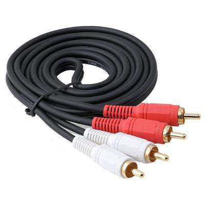 China Choseal Q-401 2 RCA speaker cable to 2 RCA AV audio adapter for DVD/CD/speaker cable 1.5m/1.8m/3m/5m/10m/15m for sale